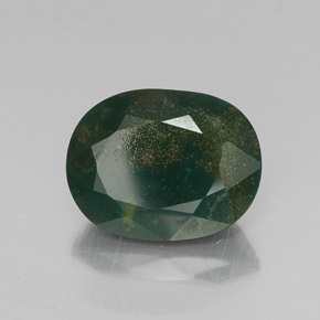 Pietra del sangue Verde maculato naturale da 10.65 ct, Ovale, Opaco