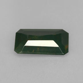 Pietra del sangue Verde maculato naturale da 1.53 ct, Taglio smeraldo, Opaco