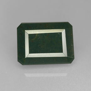 Eliotropio naturale verde da 2,72 ct, taglio smeraldo, opaco