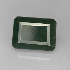 Eliotropio naturale verde da 2,72 ct, taglio smeraldo, opaco