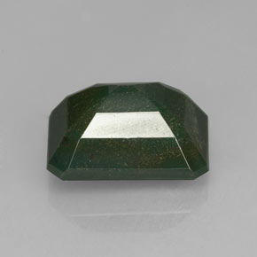 Eliotropio naturale verde da 2,72 ct, taglio smeraldo, opaco