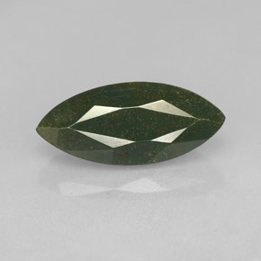 Pietra del sangue Verde maculato naturale da 2.56 ct, Taglio marquise, Opaco
