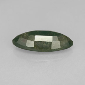 Pietra del sangue Verde maculato naturale da 2.56 ct, Taglio marquise, Opaco