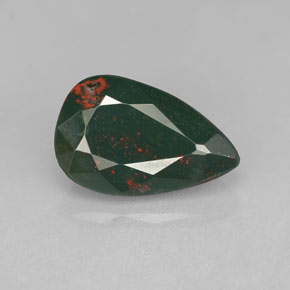 Eliotropio naturale verde da 3,34 ct, taglio a pera, opaco
