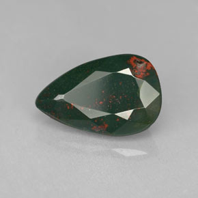 Eliotropio naturale verde da 3,34 ct, taglio a pera, opaco