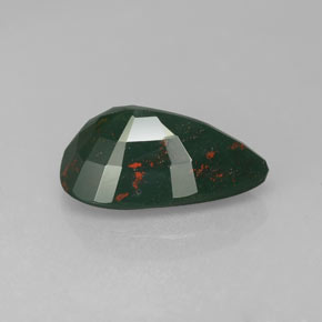 Eliotropio naturale verde da 3,34 ct, taglio a pera, opaco
