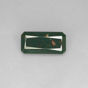 Eliotropio naturale verde da 2,97 ct, taglio smeraldo, opaco