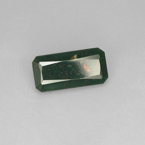 Eliotropio naturale verde da 2,97 ct, taglio smeraldo, opaco