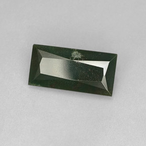 Eliotropio naturale verde da 3,19 ct, baguette, opaco