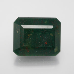 Eliotropio naturale verde da 11,47 ct, taglio smeraldo, opaco
