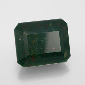 Eliotropio naturale verde da 11,47 ct, taglio smeraldo, opaco