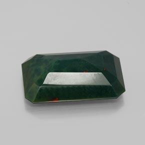 Eliotropio naturale verde da 8,92 ct, taglio smeraldo, opaco