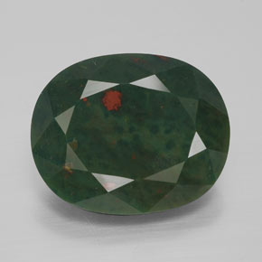 Eliotropio naturale verde da 10,40 ct, taglio ovale, opaco