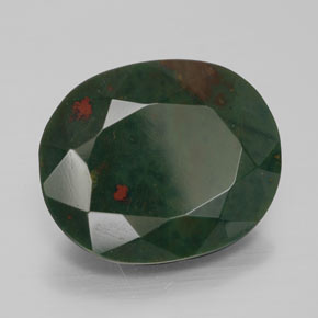 Eliotropio naturale verde da 10,91 ct, taglio ovale, opaco