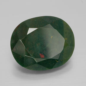 Eliotropio naturale verde da 9,93 ct, taglio ovale, opaco