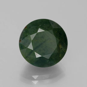 Eliotropio naturale verde da 7,44 ct, taglio rotondo, opaco