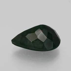 Pietra del sangue Verde maculato naturale da 8.47 ct, Forma a pera, Opaco