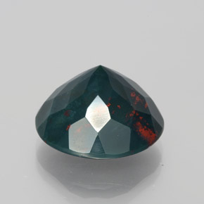 Pietra del sangue Verde maculato naturale da 12.28 ct, Taglio rotondo, Opaco