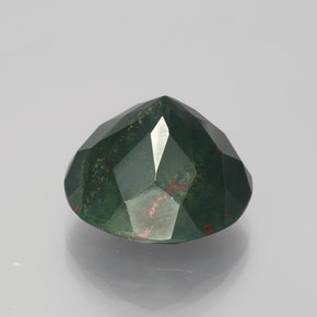Pietra del sangue Verde maculato naturale da 11.36 ct, Taglio rotondo, Opaco
