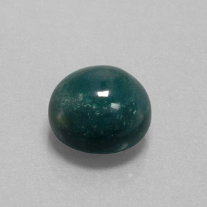 Eliotropio naturale verde da 8,90 ct, taglio rotondo, opaco