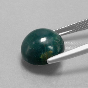 Eliotropio naturale verde da 8,90 ct, taglio rotondo, opaco