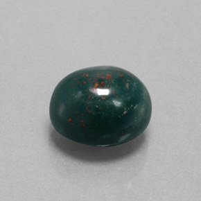 Pietra del sangue Verde maculato naturale da 8.70 ct, Taglio ovale, Opaco