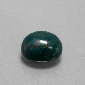 Pietra del sangue Verde maculato naturale da 6.77 ct, Taglio ovale, Opaco