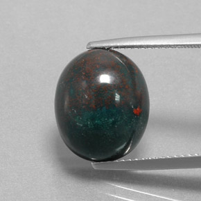 Eliotropio naturale verde da 8,92 ct, taglio ovale, opaco