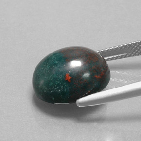 Eliotropio naturale verde da 8,92 ct, taglio ovale, opaco