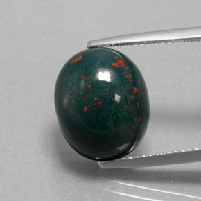 Eliotropio naturale verde da 9,64 ct, taglio ovale, opaco