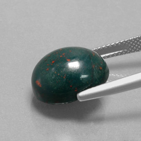 Eliotropio naturale verde da 9,64 ct, taglio ovale, opaco