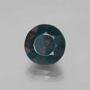 Eliotropio naturale verde da 5,39 ct, taglio rotondo, opaco