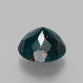 Pietra del sangue Verde maculato naturale da 7.61 ct, Taglio rotondo, Opaco