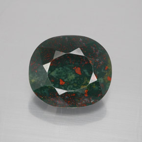 Eliotropio naturale verde da 6,44 ct, taglio ovale, opaco