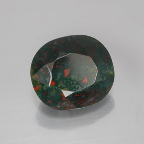 Eliotropio naturale verde da 6,44 ct, taglio ovale, opaco