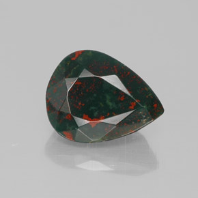 Eliotropio naturale verde da 2,41 ct, taglio a pera, opaco