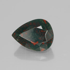 Eliotropio naturale verde da 2,41 ct, taglio a pera, opaco