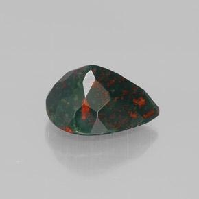 Eliotropio naturale verde da 2,41 ct, taglio a pera, opaco