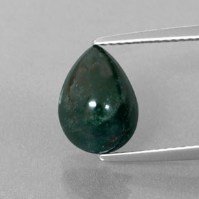 Eliotropio naturale verde da 2,83 ct, taglio a pera, opaco