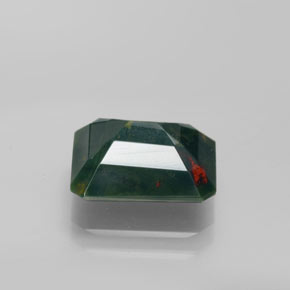 Eliotropio naturale verde da 3,59 ct, taglio smeraldo, opaco