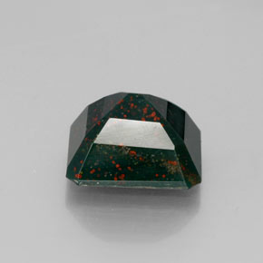 Eliotropio naturale verde da 6,36 ct, taglio smeraldo, opaco