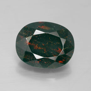 Pietra del sangue Verde naturale da 7.35 ct, Ovale, Opaco