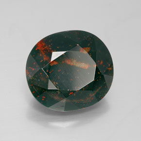 Pietra del sangue Verde naturale da 9.92 ct, Taglio ovale, Opaco