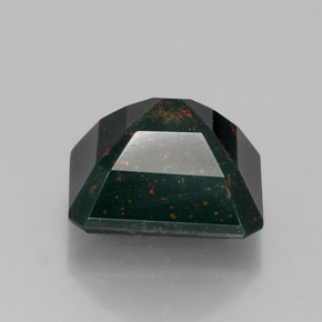 Eliotropio naturale verde da 5,54 ct, taglio smeraldo, opaco