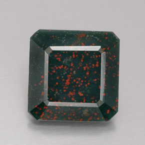 Eliotropio naturale verde da 5,88 ct, taglio smeraldo, opaco