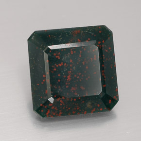 Eliotropio naturale verde da 5,88 ct, taglio smeraldo, opaco