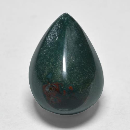 Pietra del sangue Verde bluastro naturale da 11.34 ct, Forma a pera, Opaco