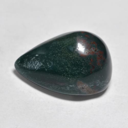 Pietra del sangue Verde bluastro naturale da 11.34 ct, Forma a pera, Opaco