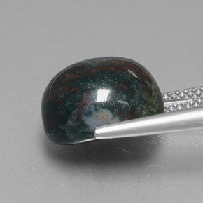 Eliotropio naturale verde da 8,25 ct, taglio ovale, opaco