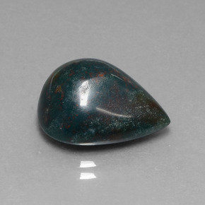 Eliotropio naturale verde da 9,51 ct, taglio a pera, opaco